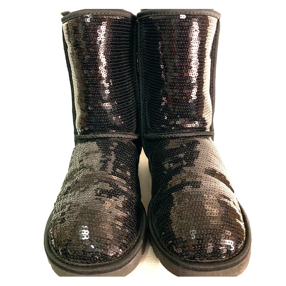Black Sparkly Ugg Boots - Picture 1 of 7